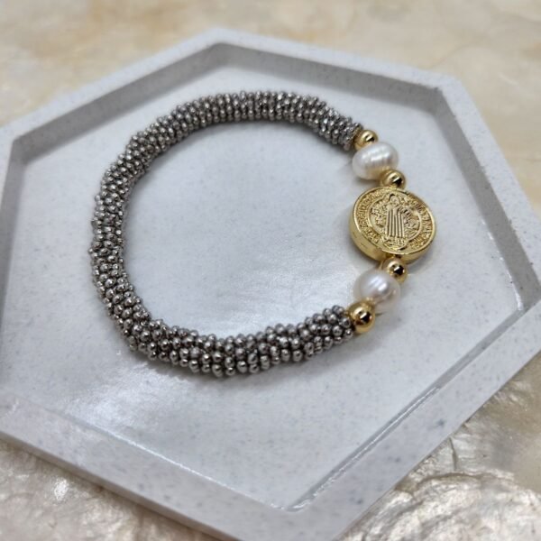 Pulsera Granate Plateada San Benito