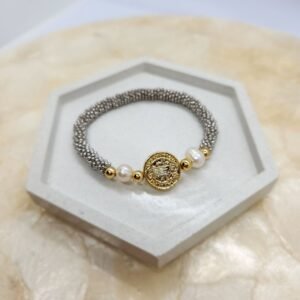 Pulsera Granate Plateada San Benito
